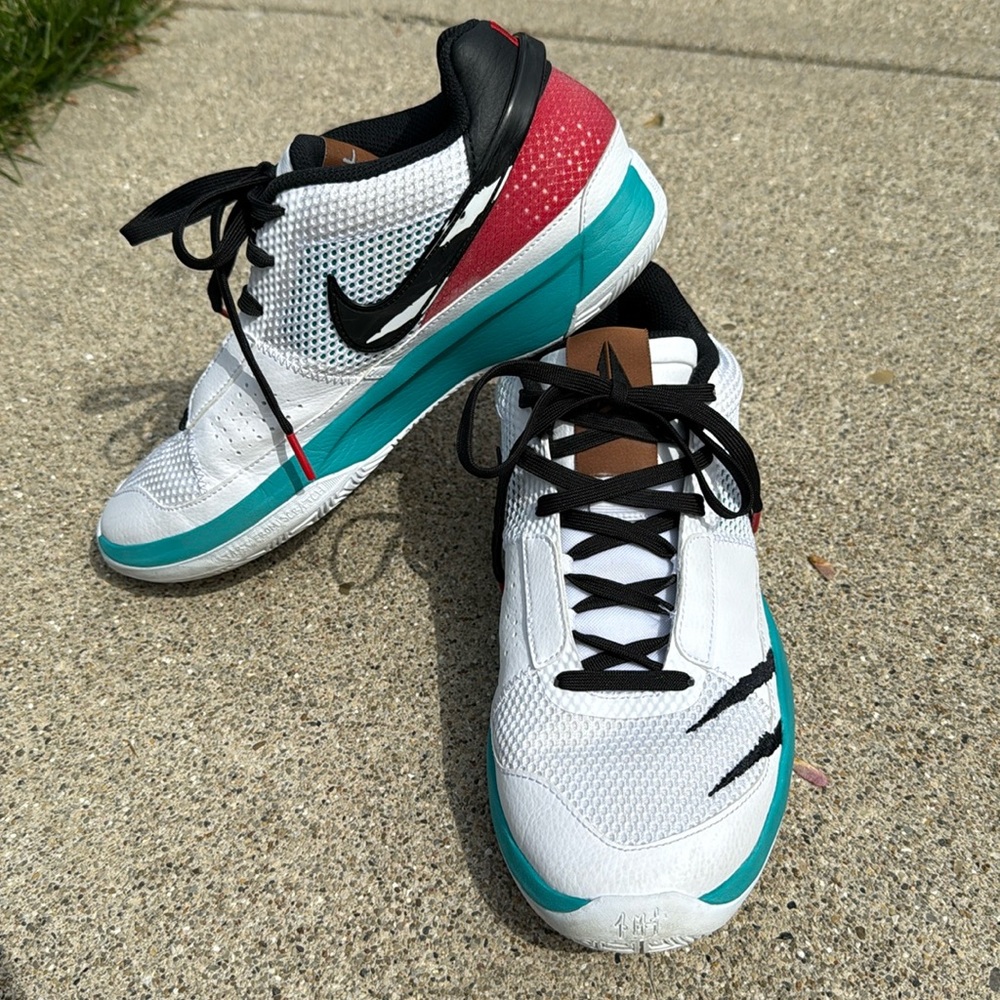 Nike Ja 1 ‘Reverse Scratch’ White Black Basketball Men’s Size 9.5 Ja Morant